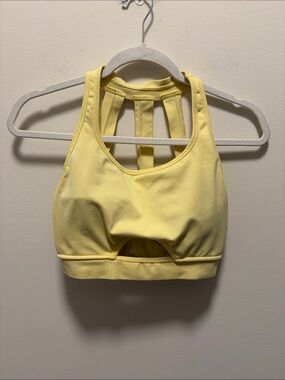 Alphalete Yellow Strappy Cutout Sports Bra